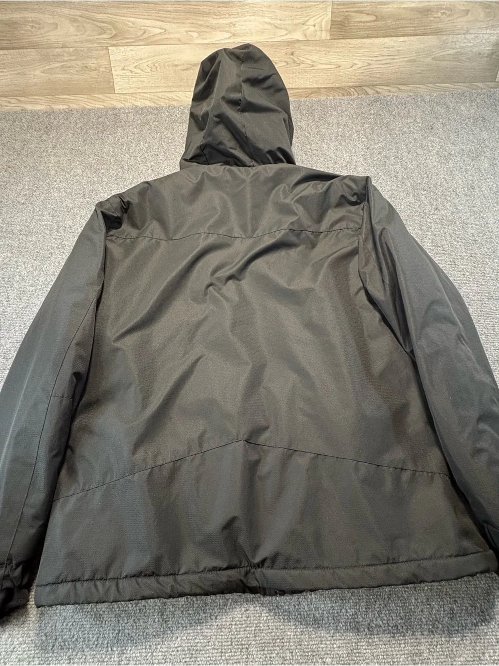 Wantdo Men's Size L Mountain Windproof Rain Waterproof Ski hooded Jacket Black